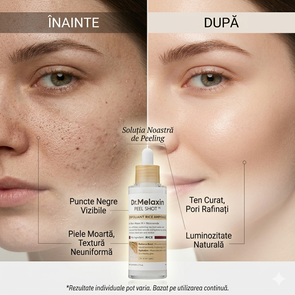 Serul Exfoliant Dr. Melaxin cu extract de orez alb